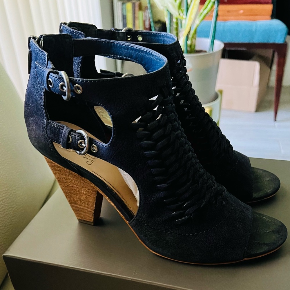 Vince Camuto Crissy Navy Suede Bootie